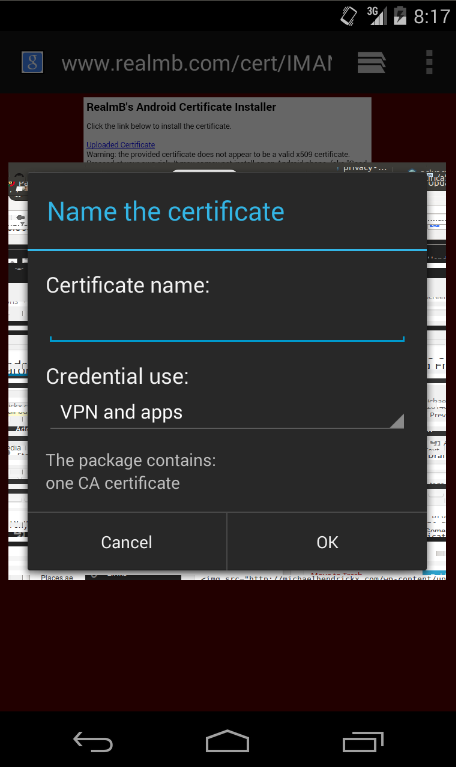 Install CA cert on Android